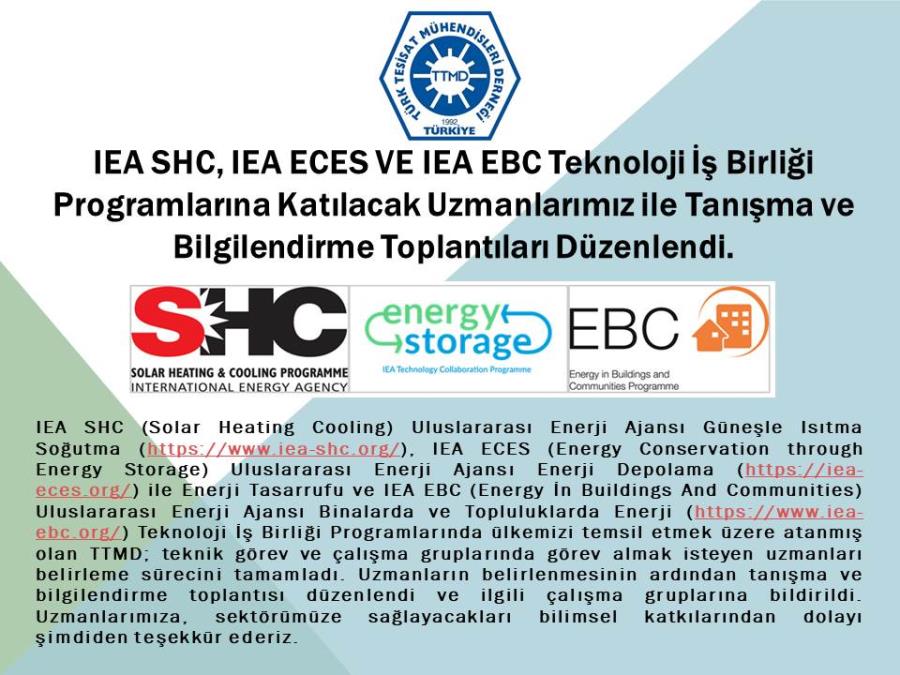 IEA SHC, IEA ECES ve IEA EBC Teknoloji İş Birliği Programları Tanışma Toplantısı Yapıldı
